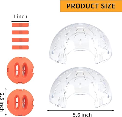 Miniatura 3 de Andiker Bola de hámster transparente de 5.52 pulgadas con agujeros transpirables, fácil de instalar, pelota de ejercicio para animales pequeños para