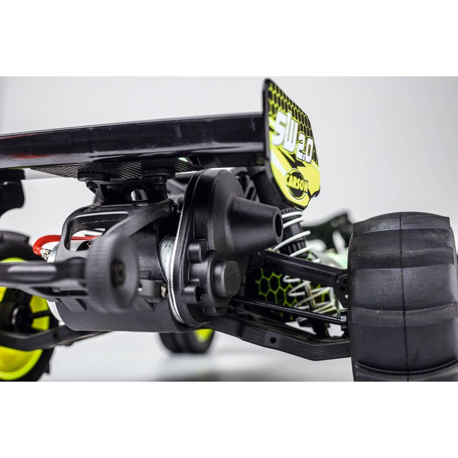 Carson 500404206-1:10 Stunt Warrior 2.0 2.4G 100% RTR - zdalnie sterowany samochód, RC Buggy, w zestawie baterie i pilot zdalnego sterowania, Offroad Buggy, zielony