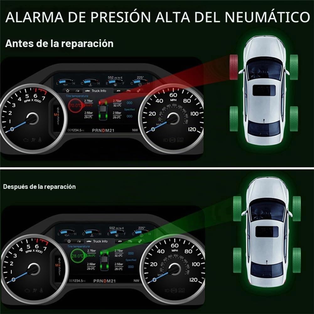 4 Piezas de ProgramacióN MX Sensor TPMS Monitor de PresióN de NeumáTicos Sensor 315MHZ 433MHZ Universal 2 en 1 Herramienta de ReparacióN para Plata