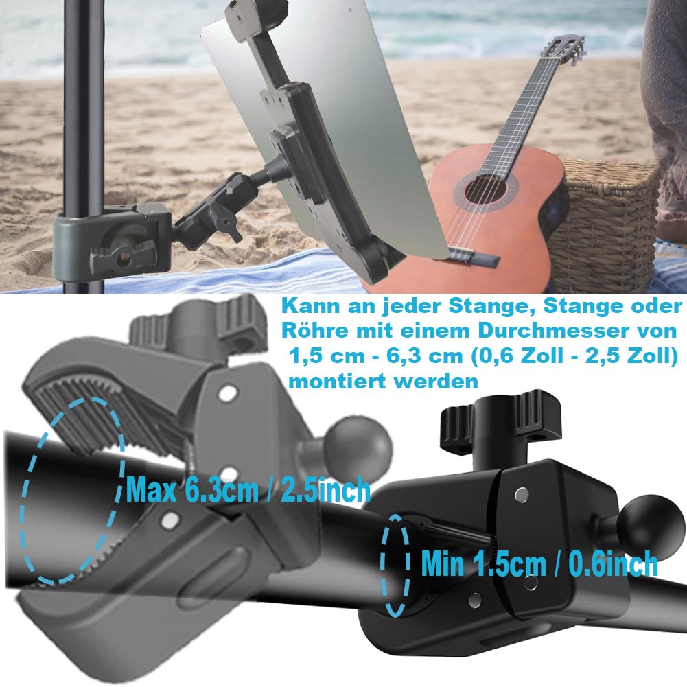 Support de tablette, tapis de course, vélo d'appartement, support de tablette, rotatif à 360 °, support de tablette pour spinning, support de microphone, guidon de bureau pour smartphones et