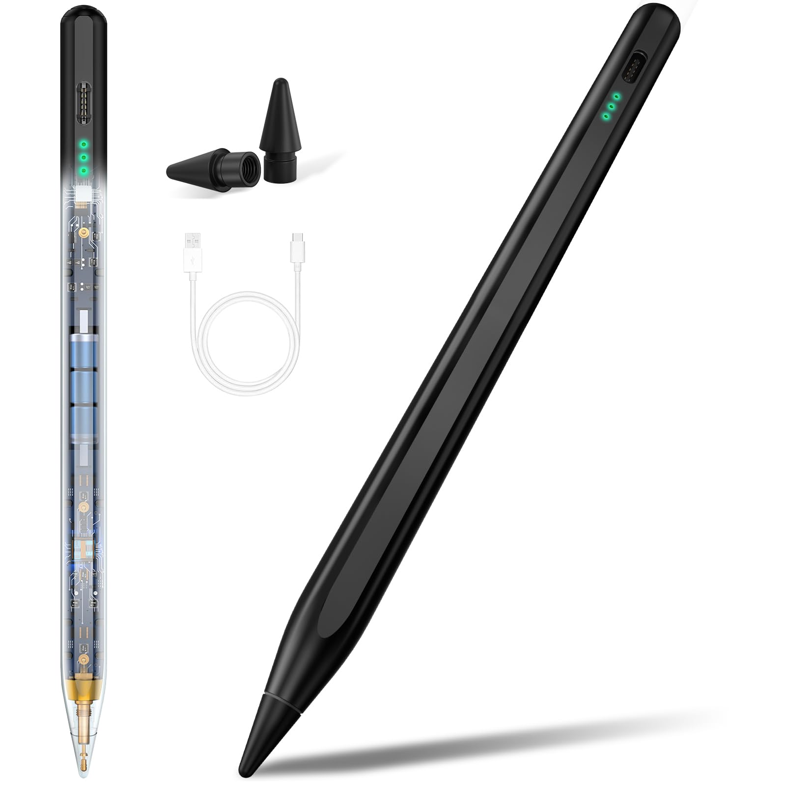 Stylus Pen for Apple iPad 2018-2025, Fast Charging Pencil with High Precision & Tilt Sensitivity & Palm Rejection, for iPad 11 A16/10/9/8/7/6th Gen, Pro 12.9/11/13 Inch M4, Air 3/4/5/M2/M3, White — view 11