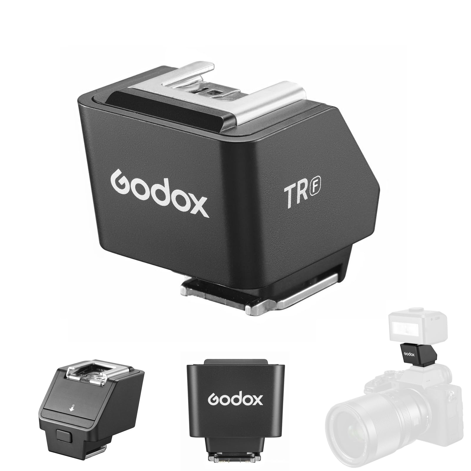 Godox TR-F TTL podwyższenie stopki błyskowej 0-90°, regulacja kąta, wysokość 30 mm, adapter do stopki błyskowej z podwyższeniem, kompatybilny z lampą błyskową Fuji iT20F, iT22F, iT30proF