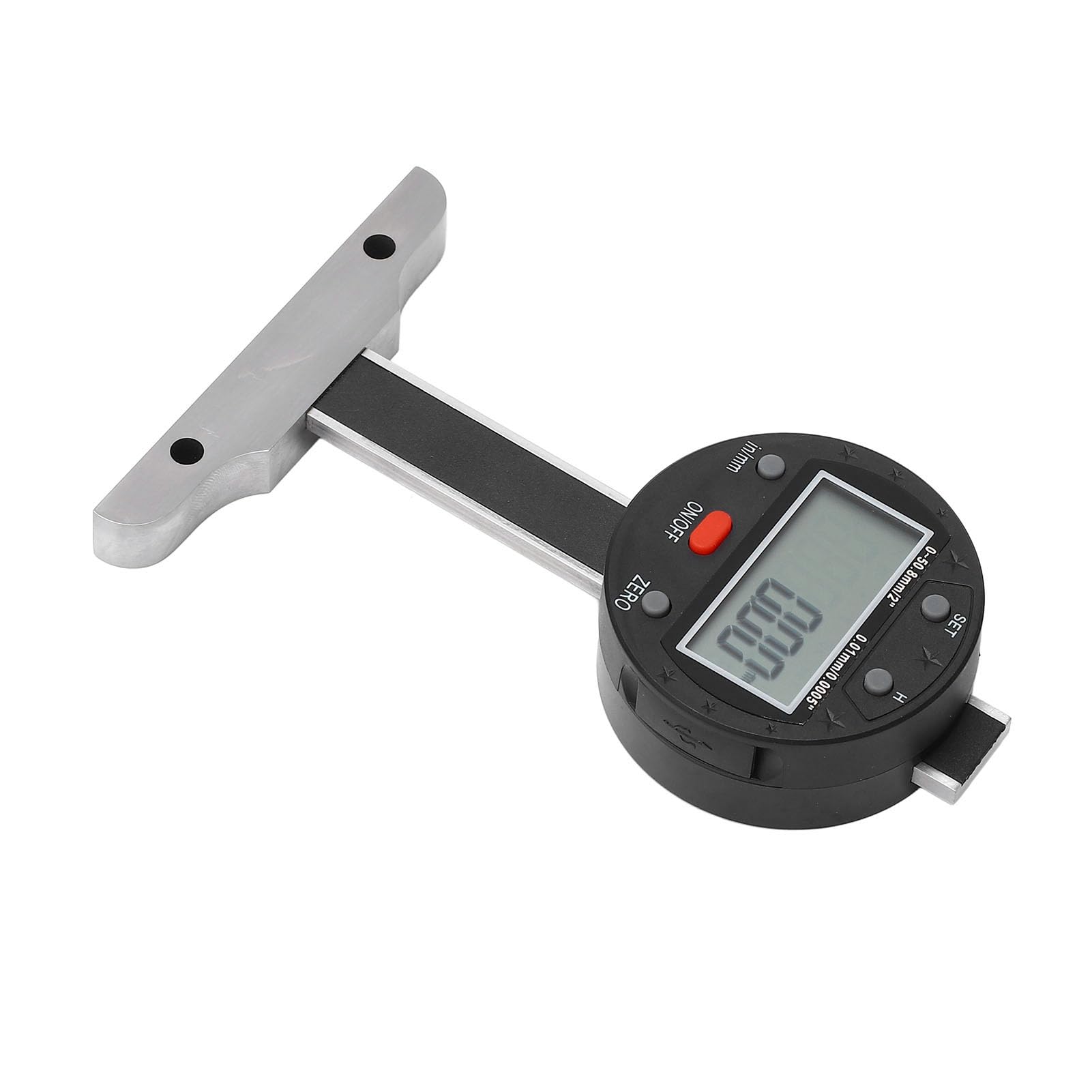 Medidor de profundidad digital Pantalla LCD de alta precisión Indicador de profundidad electrónico Herramienta de medición con interfaz de datos 0 50,8 mm para ingeniería y