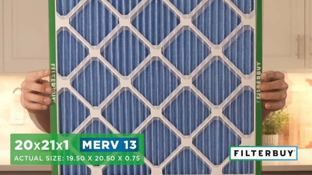 Image of Filterbuy 20x21x1 Air Filter MERV 13 Smoke & Allergy Defense (4-Pack) | Electrostatic Pleated HVAC AC Furnace Filters Replacement, Made in USA (Actual Size: 19.50 x 20.50 x 0.75)