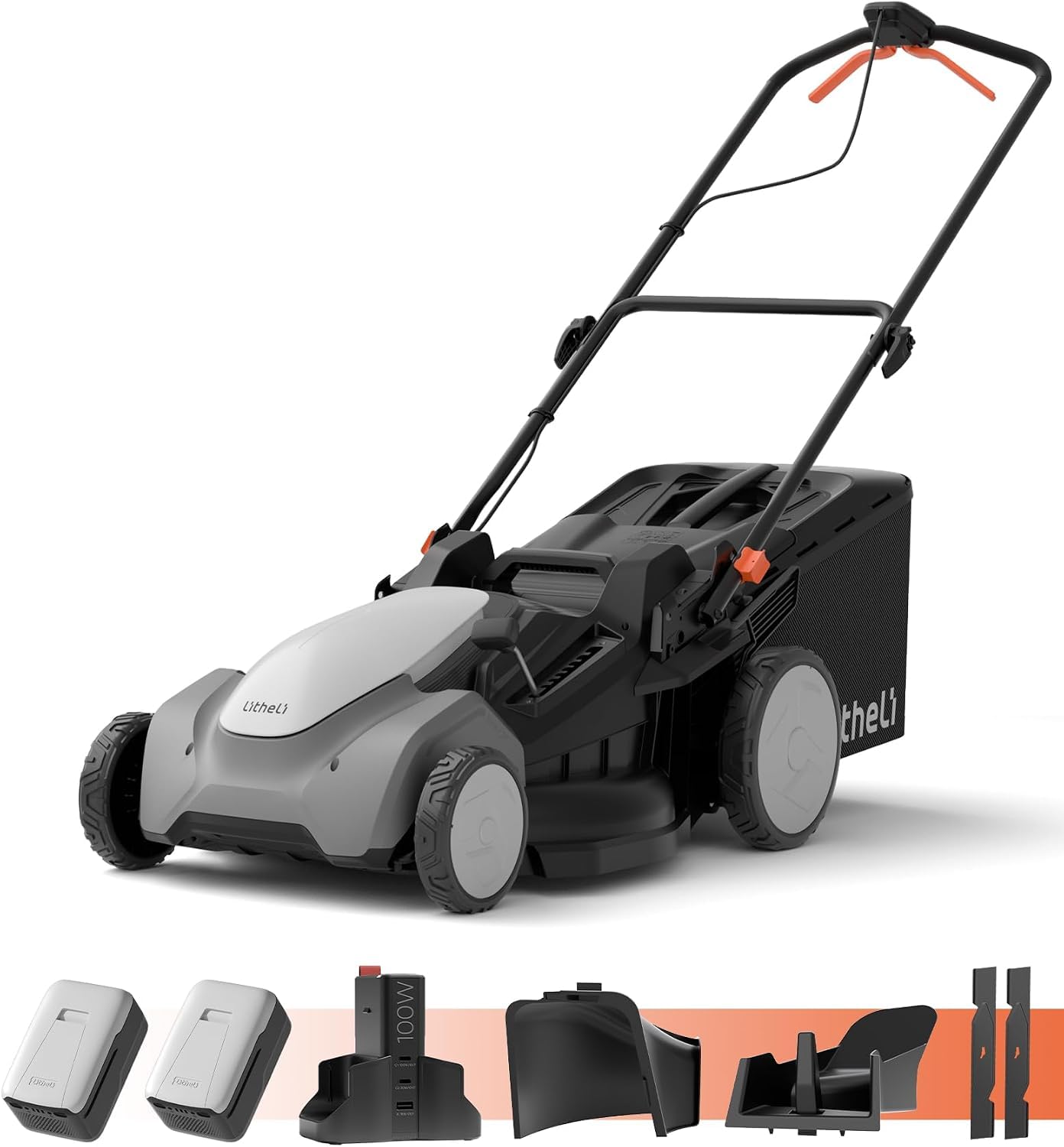 Litheli Cordless Lawn Mower 40V 21", Brushless Electric Lawn Mower with 8.0Ah Battery &amp; Charger Included, 6-Position Height Adjustment, Foldable Design, Battery Powered Lawn Mower for Up to 1/2 Acre