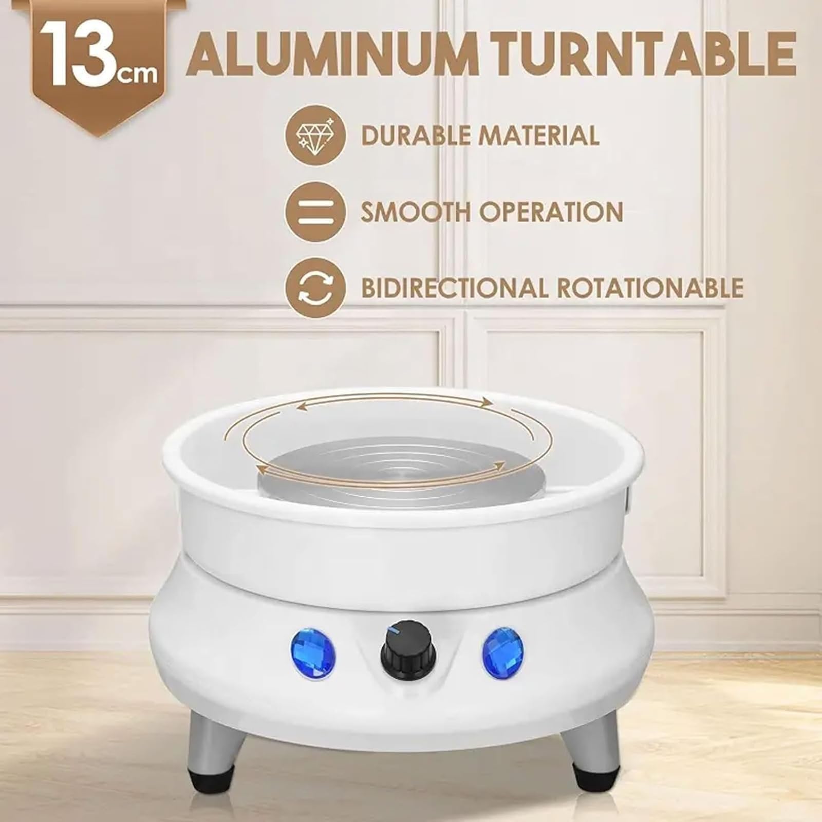 Ruota in ceramica elettrica da 350 W, controllo LCD touch, bacino rimovibile, piastra da 25 cm, 200 giri/min, kit utensili 11 pezzi, motore brushless silenzioso per casa e aula fai da te arte in