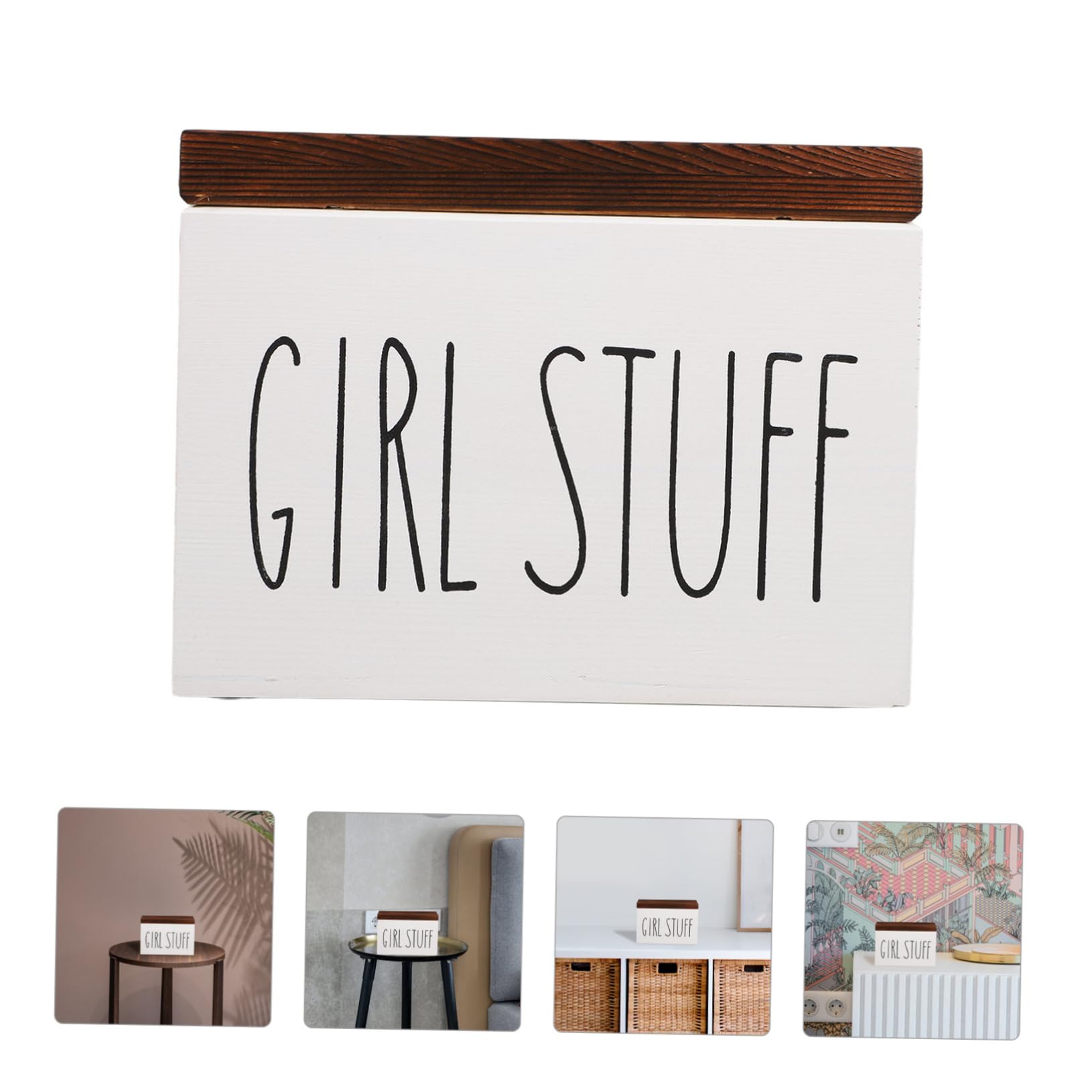 Scatola Legno Con Coperchio Per Assorbenti Contenitore Elegante e Funzionale Per Prodotti Femminili Per Decorare Bagno e Mantenere Ordine