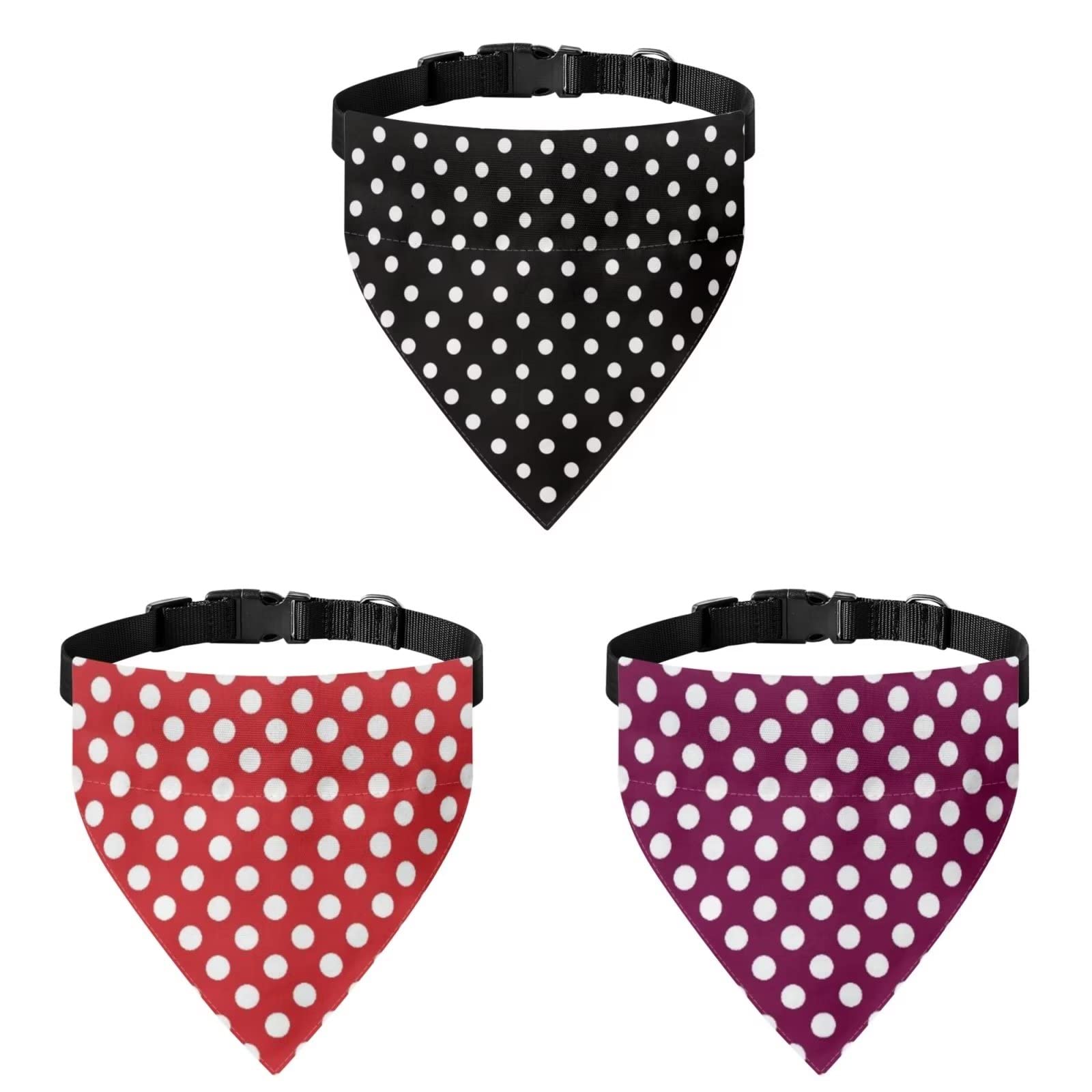 COEQINE Colorful Polka Dot Dogs Bandanas Scarf With 3 Pieces for Cute Dogs Girls Boys Birthday Scarf Durtable for Summer