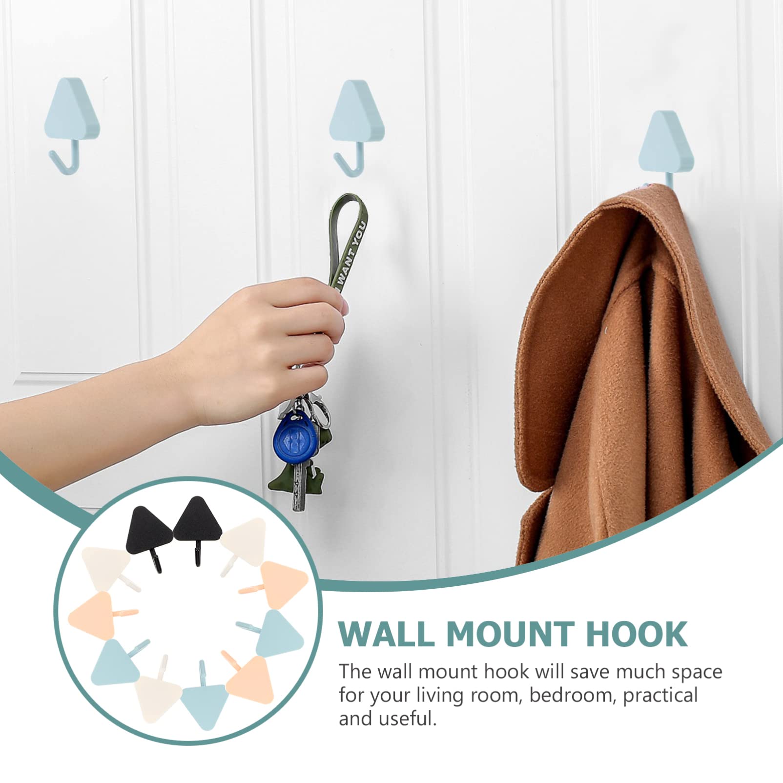 VASDEV Toalla Bata 20 Piezas Ganchos Adhesivos Ganchos de Pared Resistentes Ganchos de Pared Adhesivos Cuadrados para baño Cocina Ganchos para Abrigos Perforados Gratis para el hogar Abri