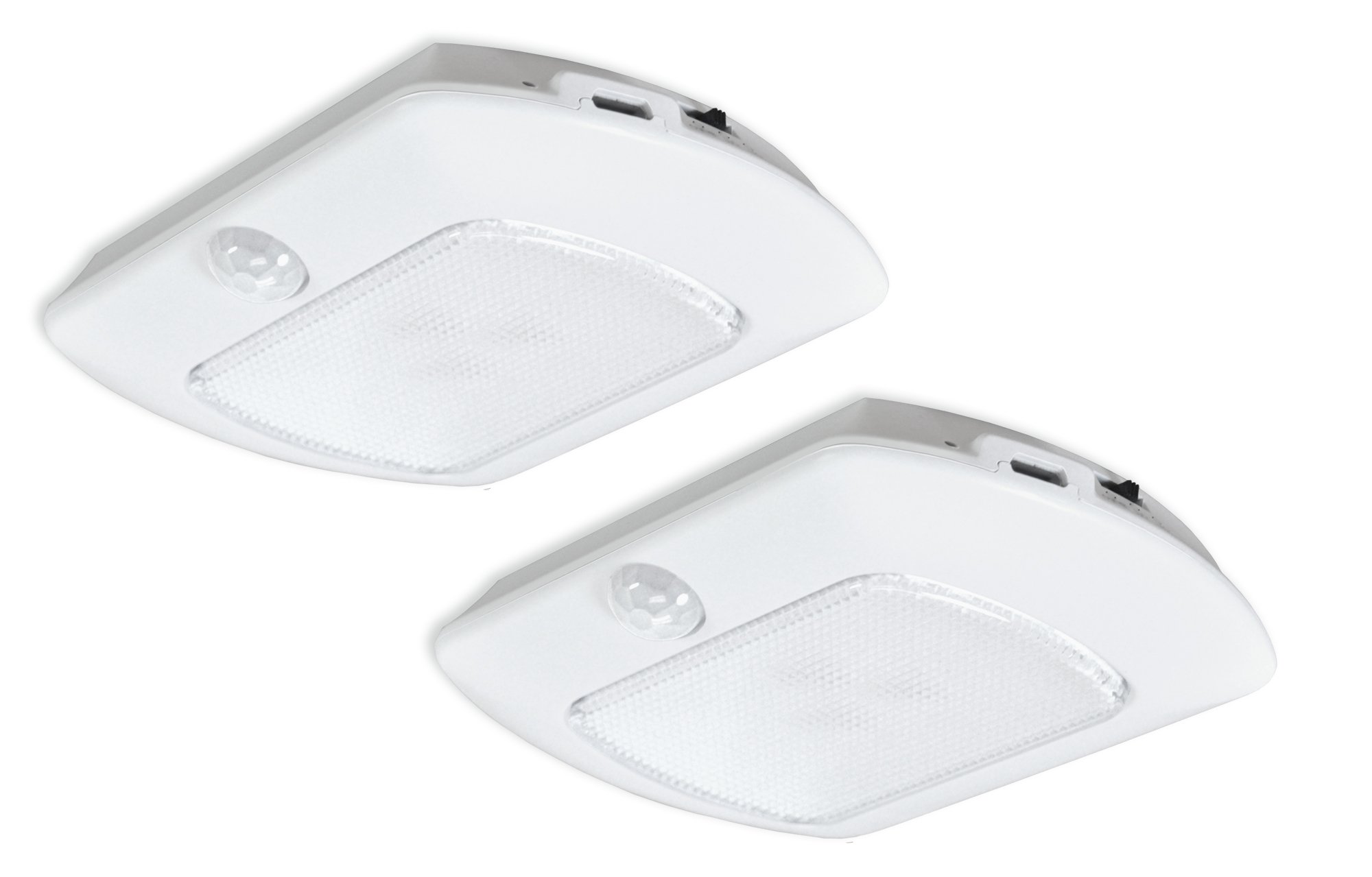 Good Earth Lighting Rechargeable Lithium Ion Battery Battery Motion-Activated 3.8-inch Puck Light (2-Pack) - White - 4000K - Motion Sensing up to 15 ft