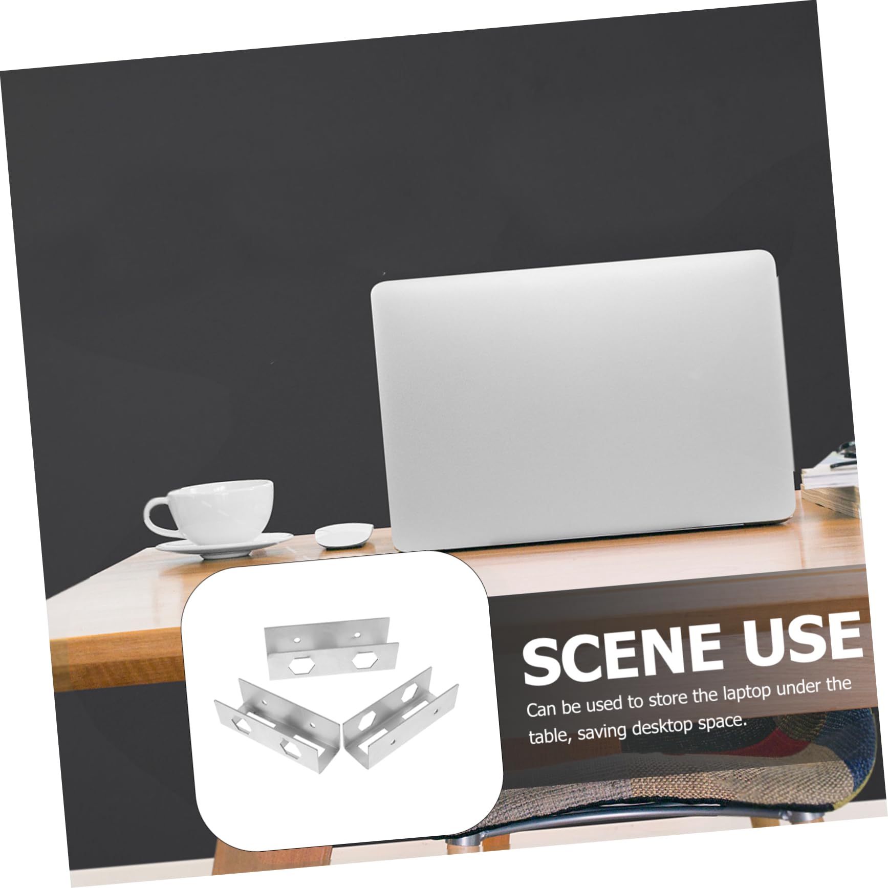 balacoo Laptop Desk Mount 3 Pack Under Desk Laptop Holders Metal Construction Storage Shelf Sturdy Compact