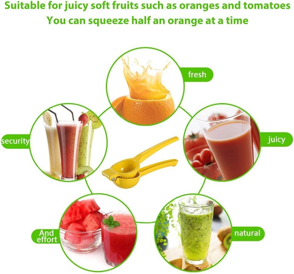 Miniatura 6 de Exprimidor manual amarillo de limón cítrico, exprimidor de frutas, lima de metal, herramienta de cocina premium para exprimir la mano