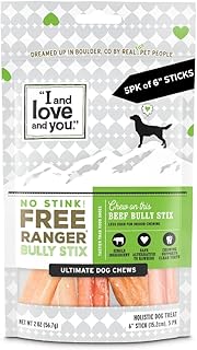 Sponsored Ad - Free Ranger Natural Grain Free Bully Stix by "I and love and you" - 100% Bully Stick / Beef Pizzle - Long L...