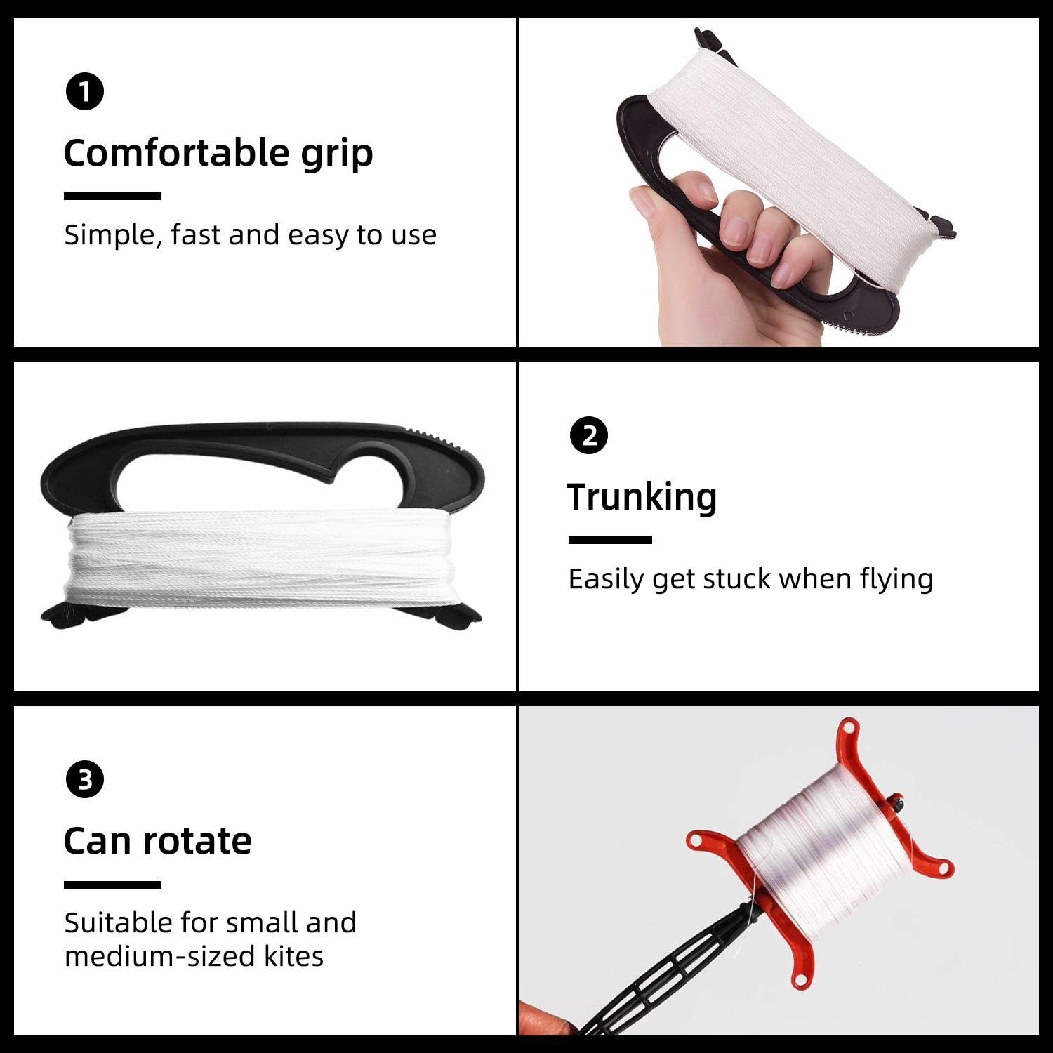 1 Hilo para Cometas De 100 M De Largo Y 2 Hilos para Cometas De 50 M De Largo, Hilo para Cometas Fuerte, Accesorios DIY para Cometas, Accesorios para Volar Cometas Al Aire Libre