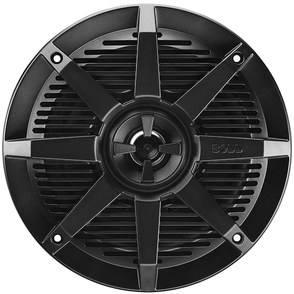 KIT Set pour Boss Audio Systems MR52B 2 Enceintes Marines 2 Voies Noires 5,25" 13 cm 130 mm 75 Watt rms 150 Watt Max étanche mer Piscine Bateau hôtel, la Paire + faston de Fixation