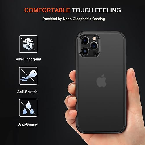 Miniatura 2 de TENDLIN Compatible con iPhone 12/12 Pro translúcido mate duro trasero con funda de silicona suave (negro) Negro -,Negro magnético,Azul (Magnetic