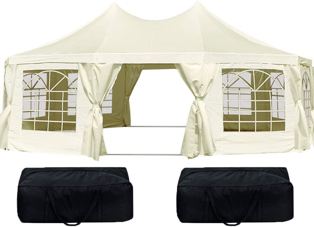 Quictent 9x6.5m Marquee Tent Decagonal Heavy Duty Marquee Gazebo Large