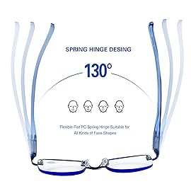 FEIVSN 3-Pack Rimless Reading Glasses For Women, Lightweight Spring Hinge Readers, Classic Elegant Artistic Eyeglasses UV 400 (Blue 1.25 Etc)