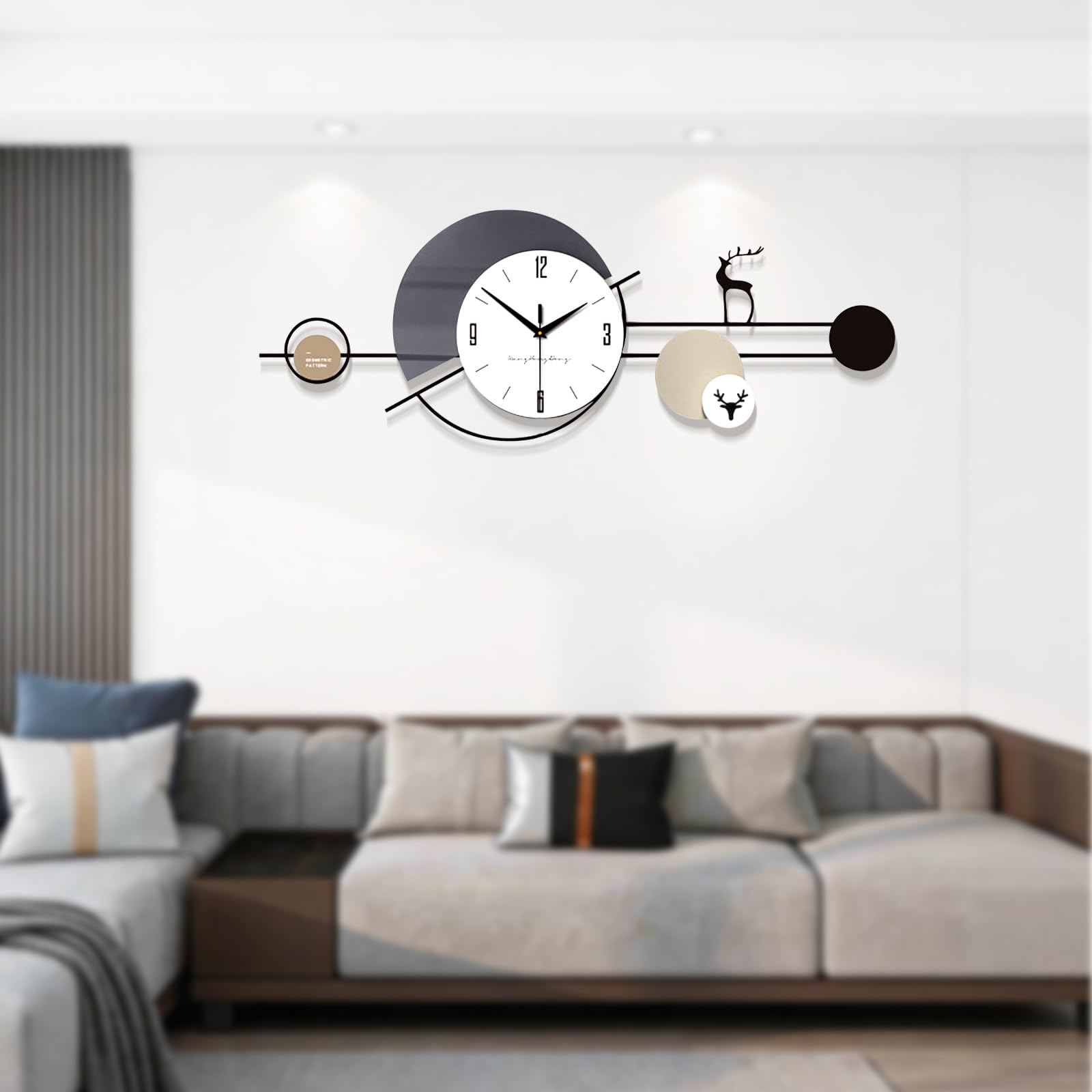 Relojes de Pared Modernos, Reloj De Pared Grande Silencioso Creativo, Decoración de Pared para Escuela, Sala de Estar, Cocina, Oficina