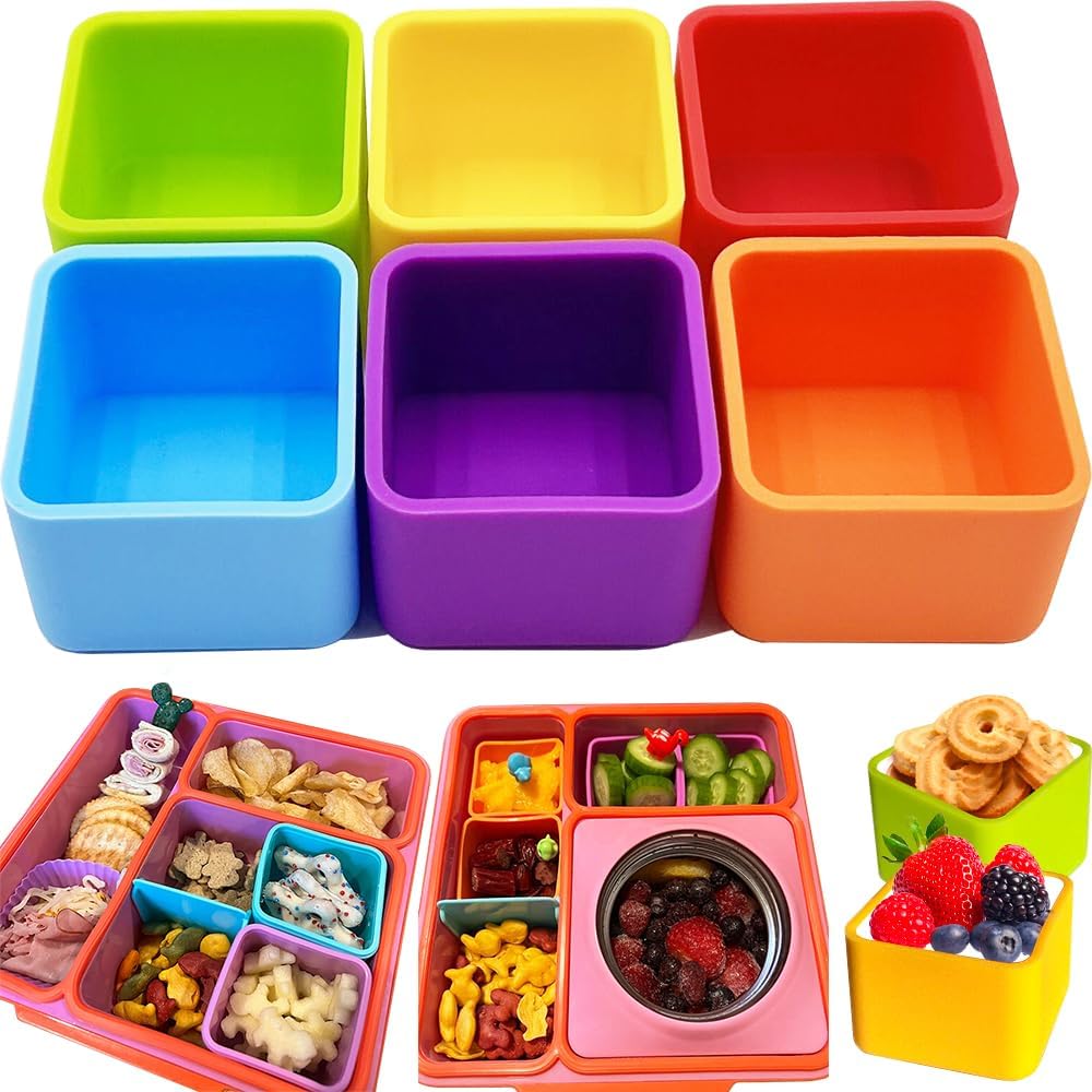 Ielek Silicone Lunch Box Dividers Square