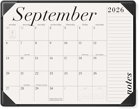 Jotsome Large Desk Calendar 2026-2027 with Protective Mat 22"x17"