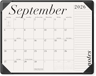 Jotsome Large Desk Calendar 2026-2027 with Protective Mat 22"x17"
