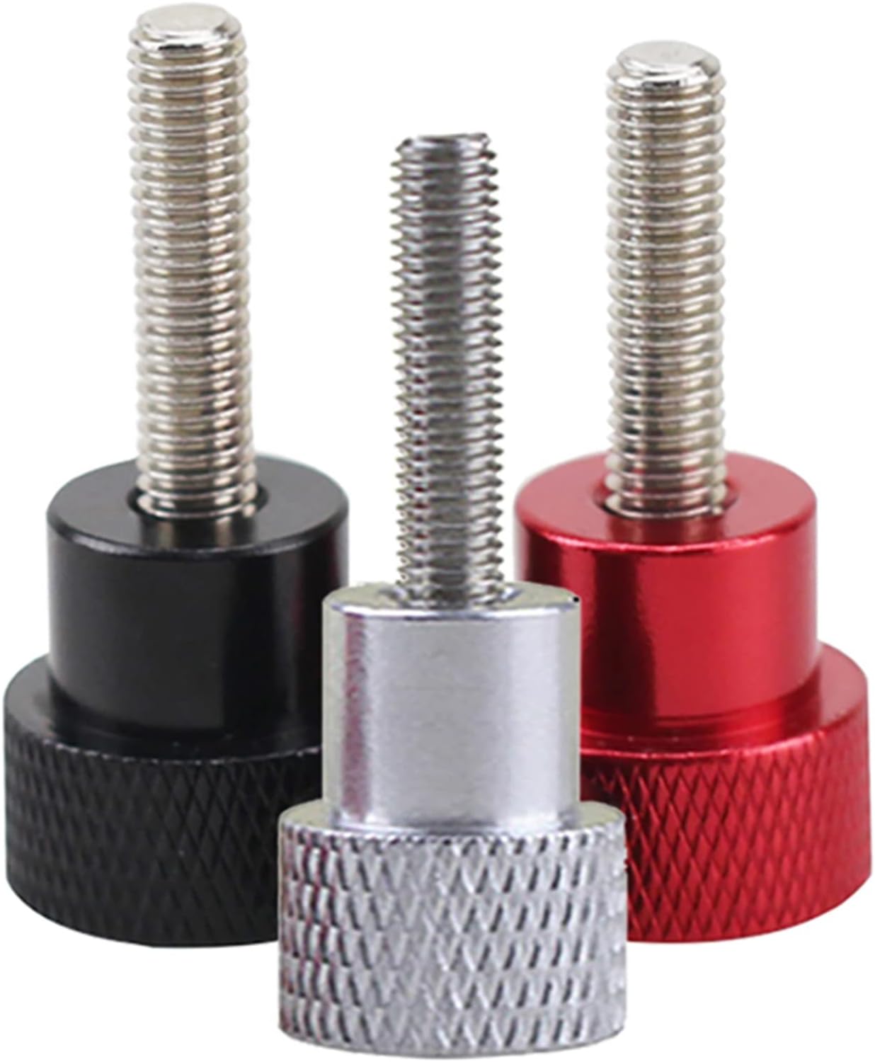 Hand Twist Screw,knurled nuts5pcs M5 M6 Aluminium Alloy+Stainless Knurled Thumb Screw Hand Grip Knob Step Bolt Screws, Red (Color : Wit, Size : M5x30 D16x20) (Color : Red, Size : M5x100 D16x20)