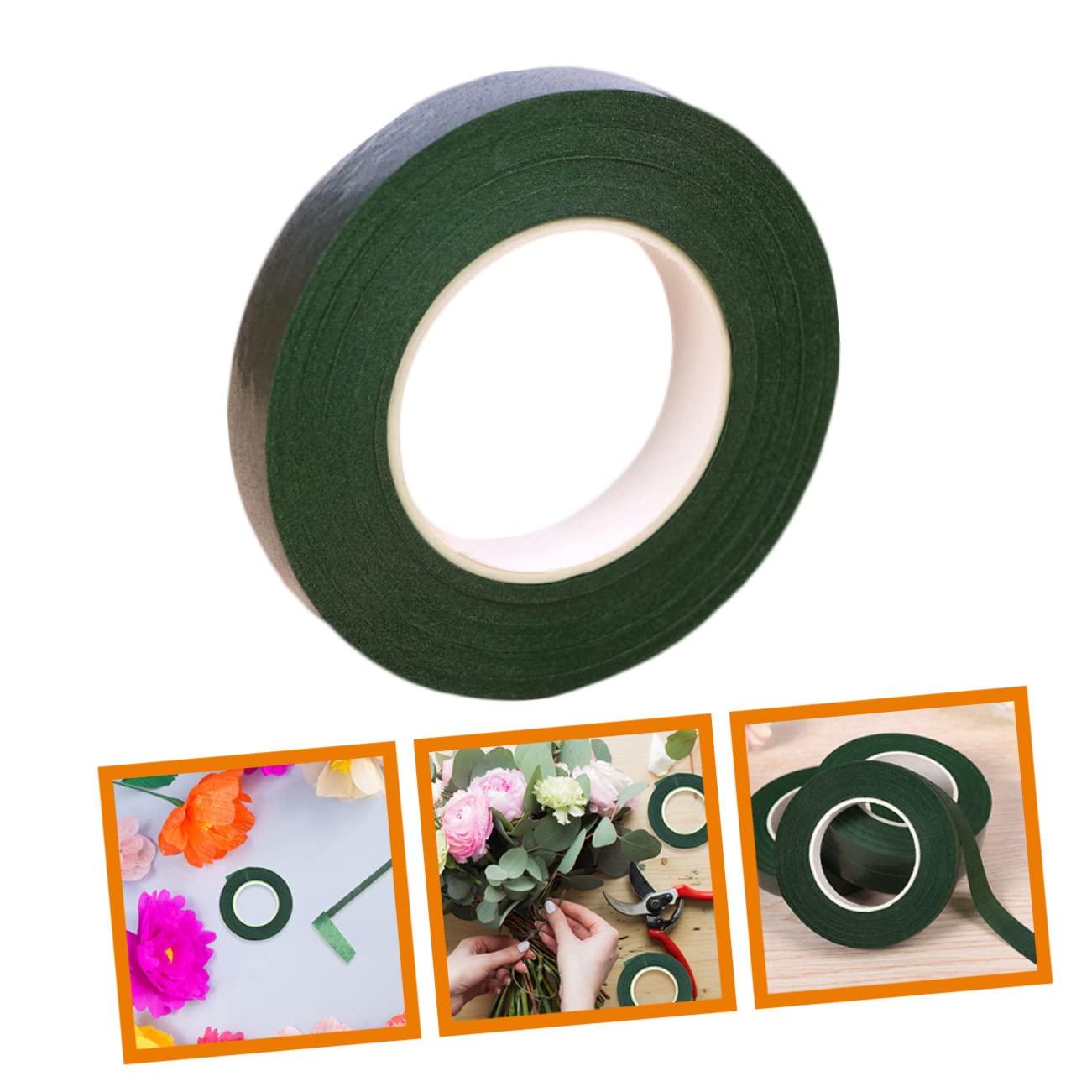 5 Rolls Floral Stem Wrapping Tape Green Floral Tape for Bouquet Stem Wraps Wedding Arrangements DIY Flower Crafts Strong Texture for Secure Flower Wrapping and Gift Packaging