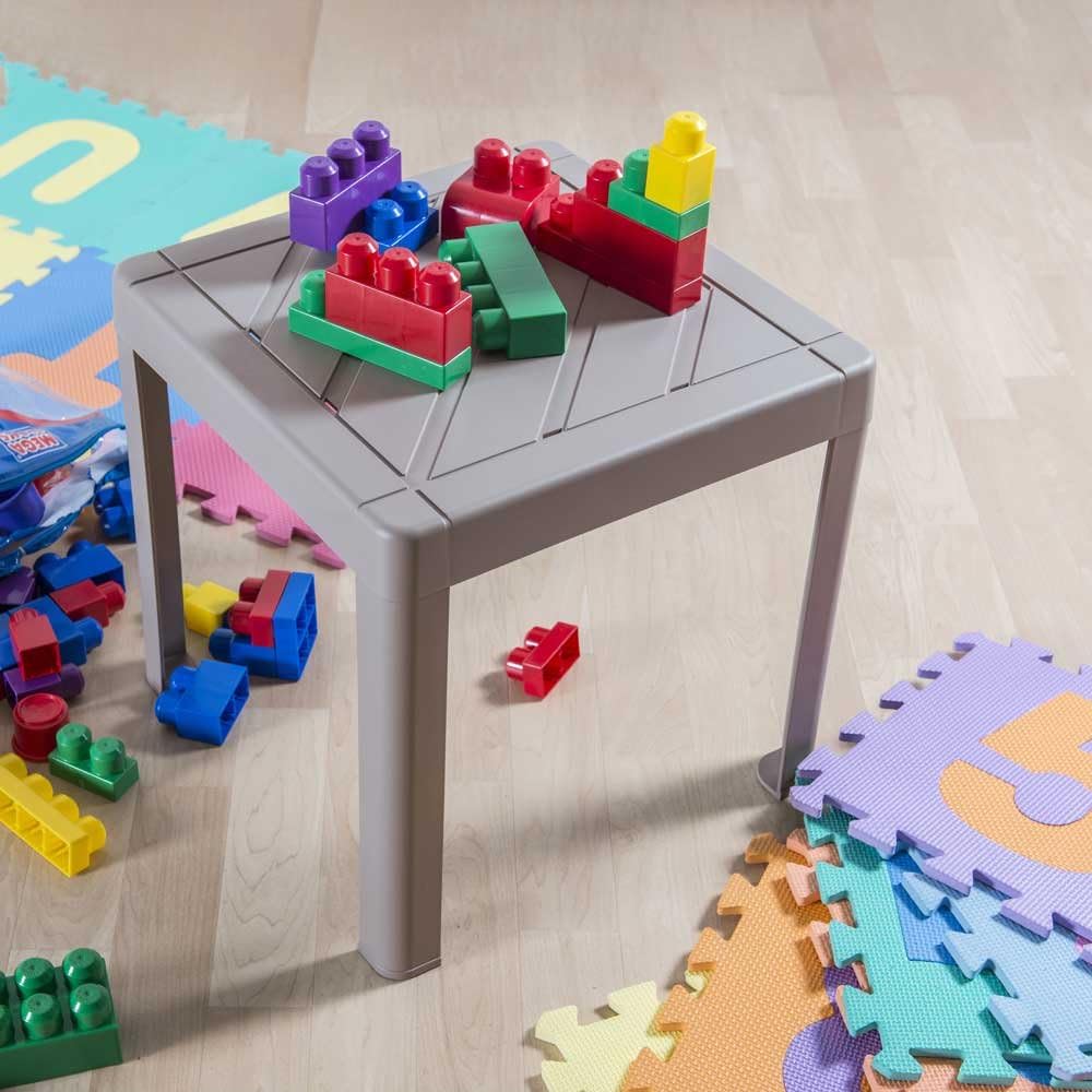 Ondis24 Beistelltisch Kaffeetisch Balkontisch Pop, pflegeleicht, UV- und witterungsbeständig (grau)