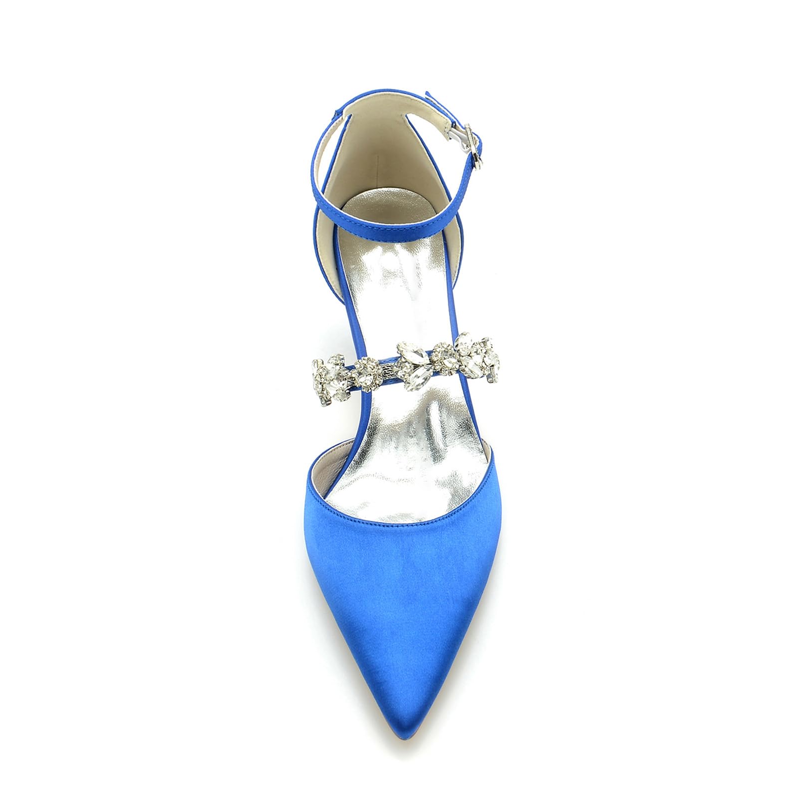 Scarpe da Sposa da Donna Cinturino alla Caviglia Scarpe Donna con Tacco Scarpe da Sposa con Tacco Medio,Royal Blue,39 EU