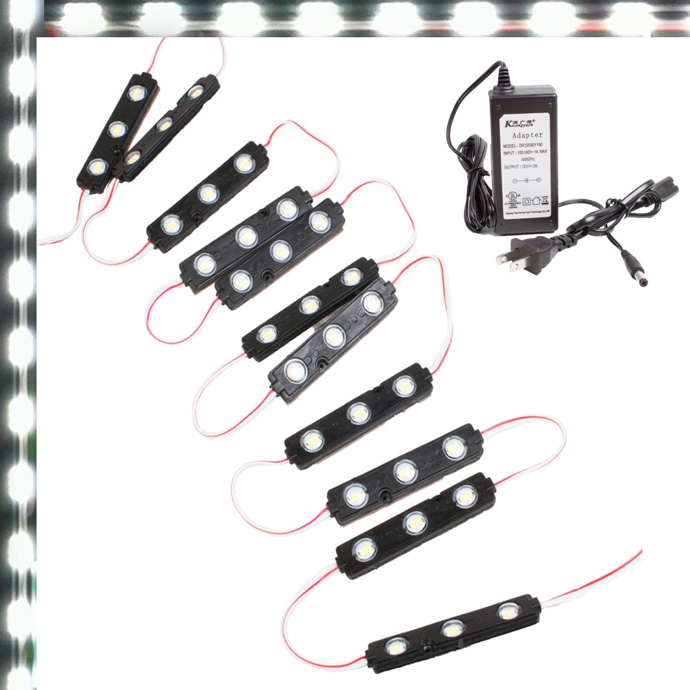 20 FT LED Store Window Light Kit - 5730 Module Strip Lights With Power Adapter For Signage