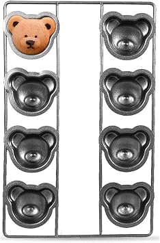 8 Cavity Bear Bakeware Madeleine Baking Pan Carbon Steel Cartoon Animal Shape Baking Mold DIY Baking Mold Decoration Tools