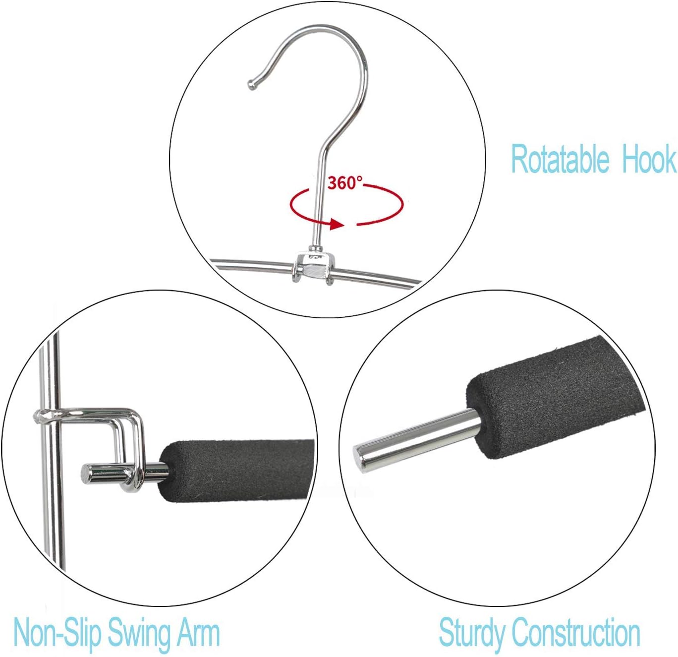 Bеѕt Dеаl Prоduсt Magicool Space Saving Metal Pants Hangers(6 Pack) 5 Layers Skidproof Foam Padded with Swing Arm Closet Organizer for Pants Jeans Trousers Skirts Scarf Ties Buу 1 gеt 1 Magicool Space Saving Metal Pants Hangers(6 Pack) 5 Layers Skidproof Foam Padded with Swing Arm Closet Organizer for Pants Jeans Trousers Skirts Scarf Ties