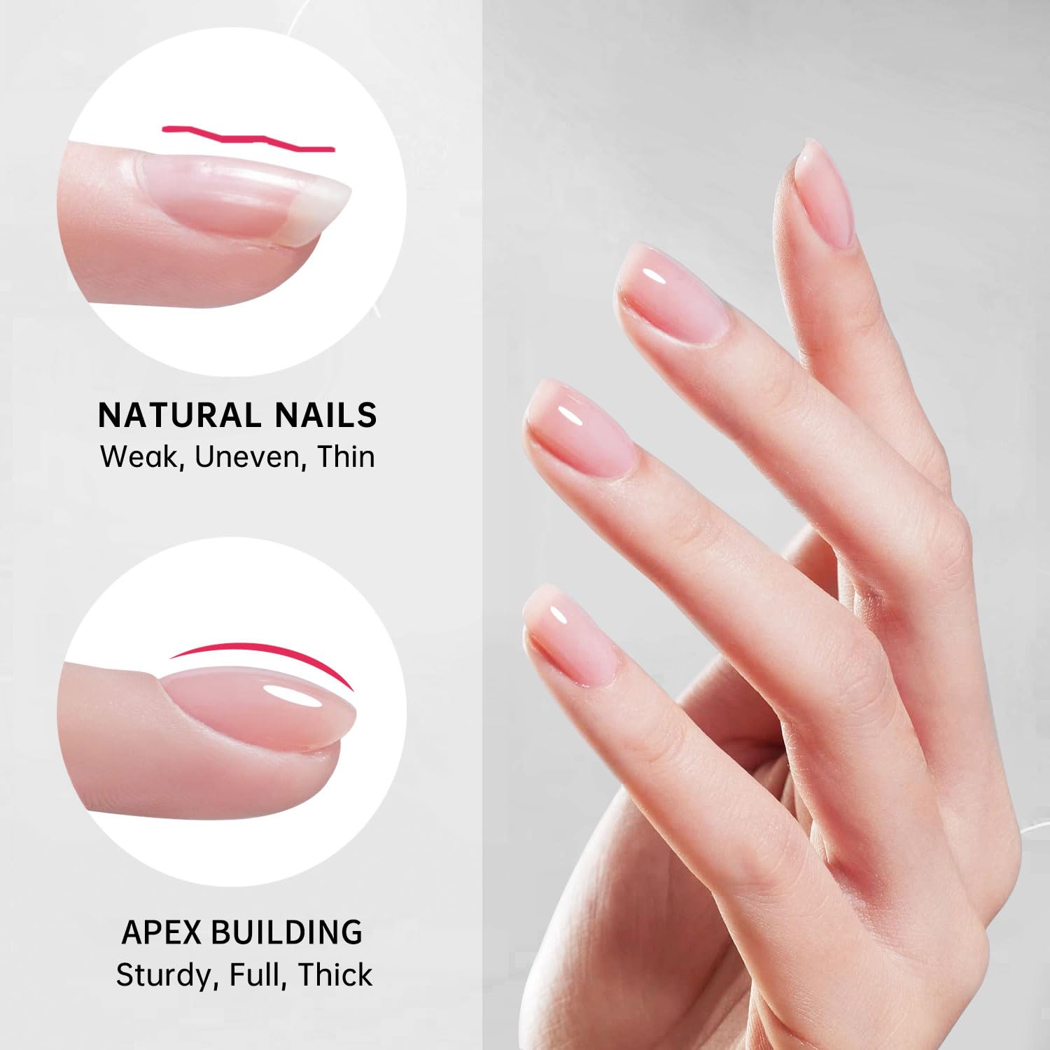 Love easy Hema Free Builder Gel - Hypoallergenic Builder Base & Top Coat | Long-Lasting Adhesion (30+ Days) for Professional Nails Gift for Women