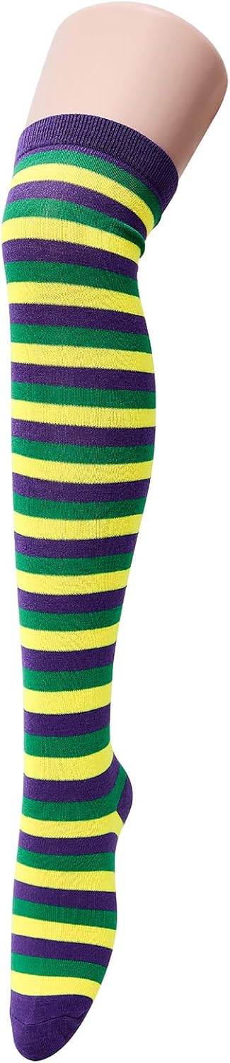 American Trends Womens Rainbow Socks Striped Knee High Socks Thigh High Stockings Casual Tube Socks Costume Leg Warmers