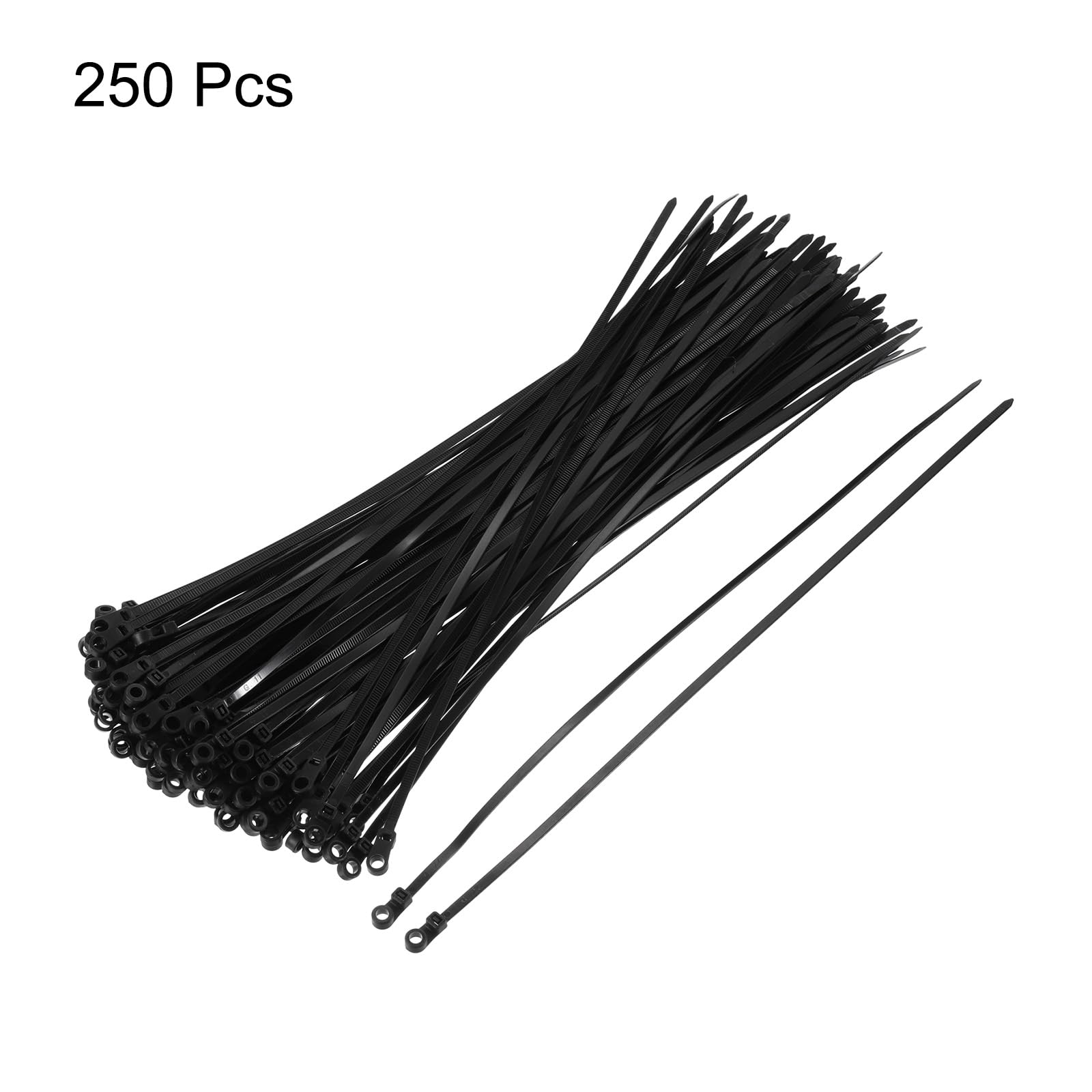 QUARKZMAN 250pz 300mm/12" 48 Lbs Montaggio Testa Cavo Cerniera Fascette Autobloccante Lungo Nylon Cavo Fascetta 4,8mm/3/16" Fascette per Cavi Gestione Nero