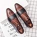 Men's Patchwork Multicolor Oxfords Shoes,Fashion Classic Carved Two Tone Lace Up Leather Low Heels Dress Shoes,Vintage Wing Tips Hand Stitched Colorblock Business Formal Derby Shoes (Brown,10)