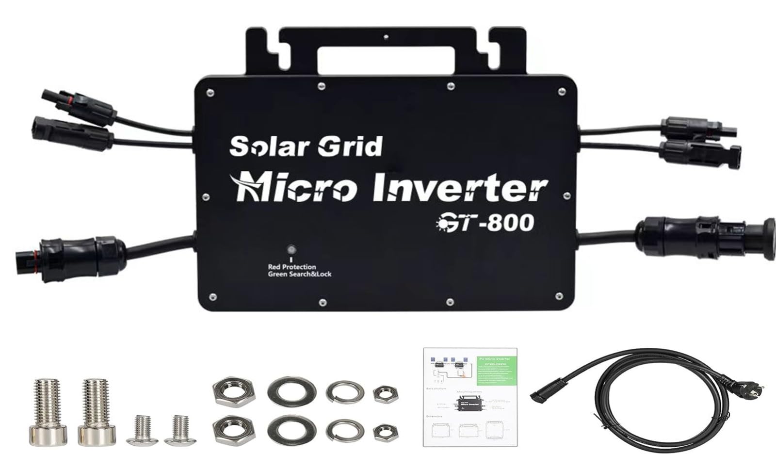 Micro Onduleur 800 W IP65 Étanche Solaire PV Onduleur Balcon Centrale Électrique 800 W Sortie 230 V AC Compatible avec Connexion Secteur avec WiFi