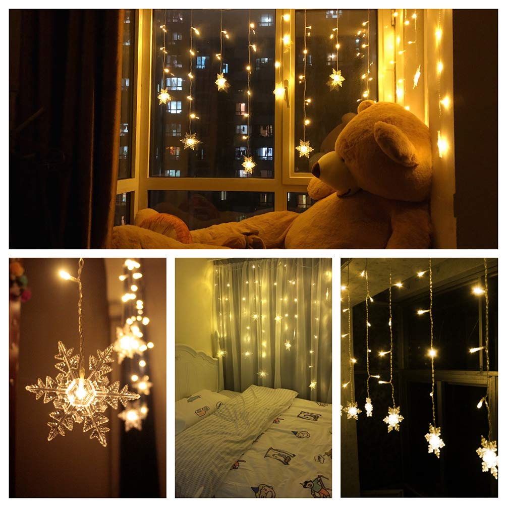 Catena Luminosa di Natale a 300 LED con 8 giochi di Luce per uso Interno/Esterno (Luce Calda