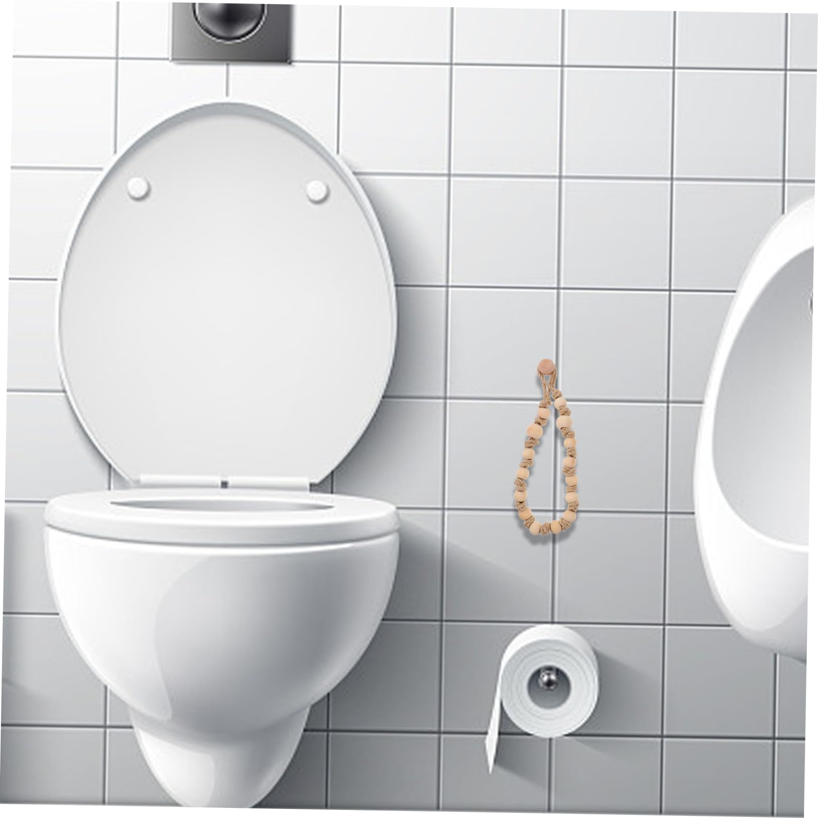 HOMSFOU 4stücke Wandhängende Gewebehalter Aus Baumwollseil Und Jute Dekorative Serviettenhalter Für Badezimmer Wohnräume Praktische Aufbewahrungslösung Für Toilettenpapier