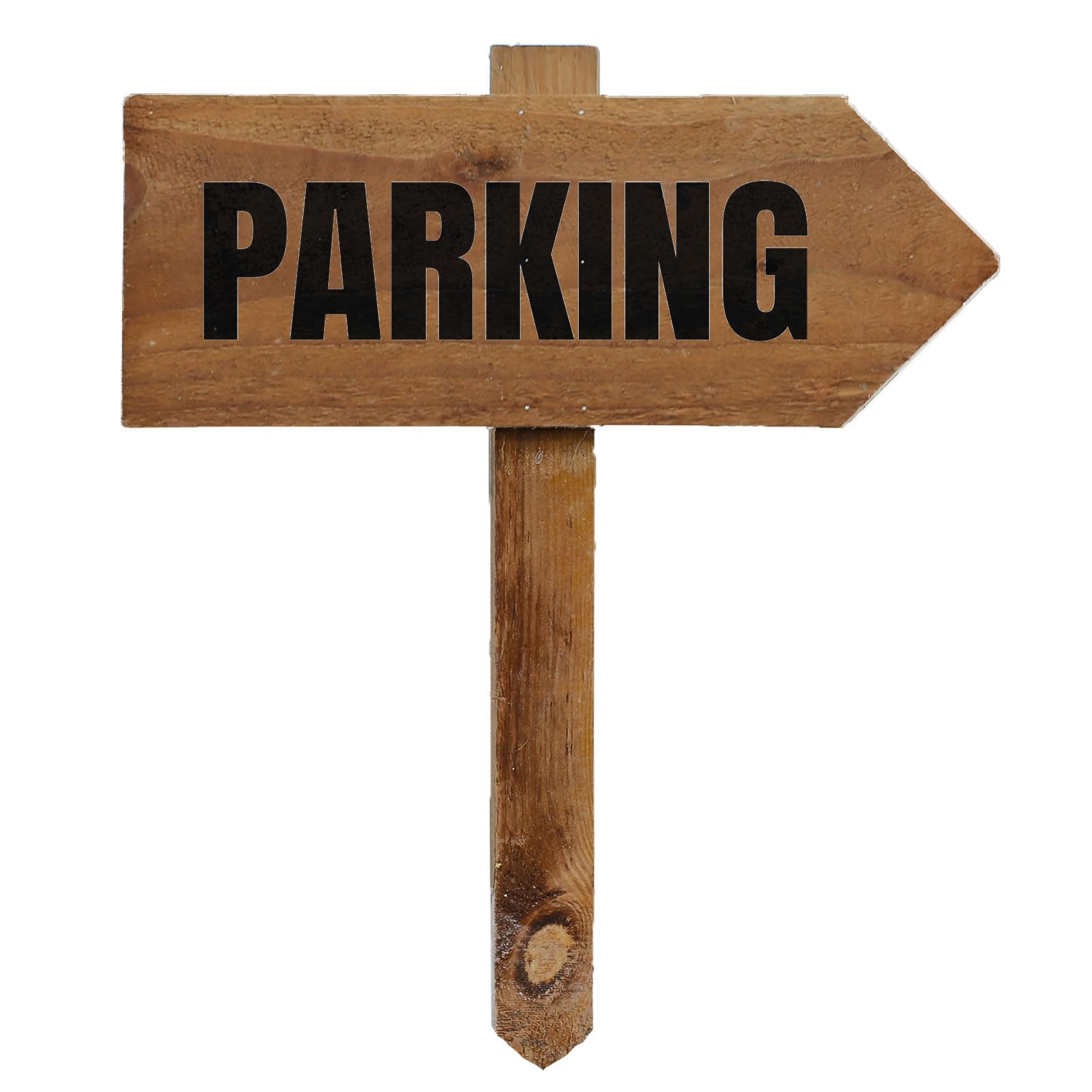 Outdoor Parking Sign with Stake, Wooden Arrow Pointing Right or Left, Party Pub Shop Garden Sign