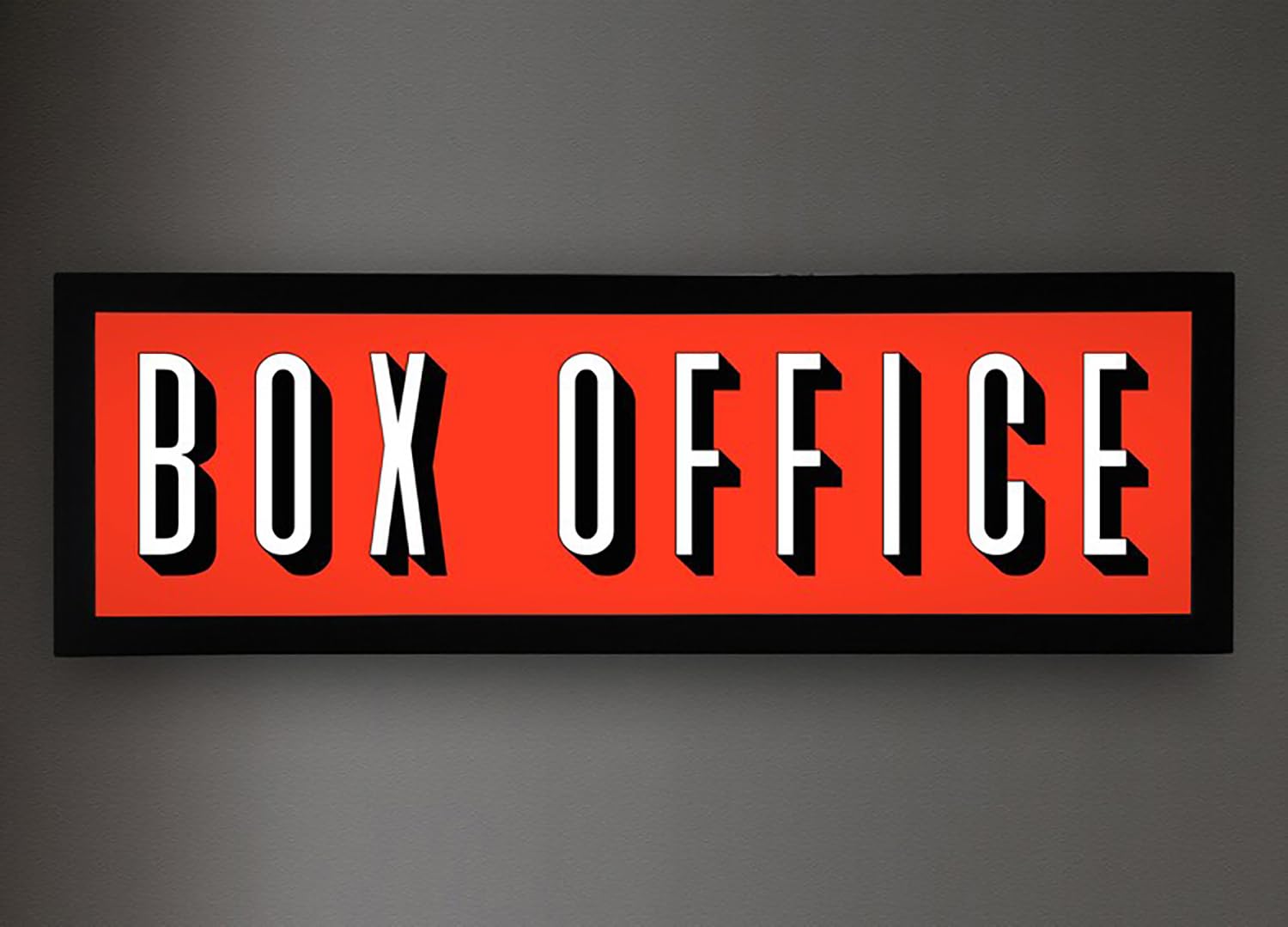 BOX OFFICE RGB LED Neon Lightbox with Remote Control Professional Studio Podcast Radio Lights Sign for Cinema Cafes Home Wall Decor USB Powered