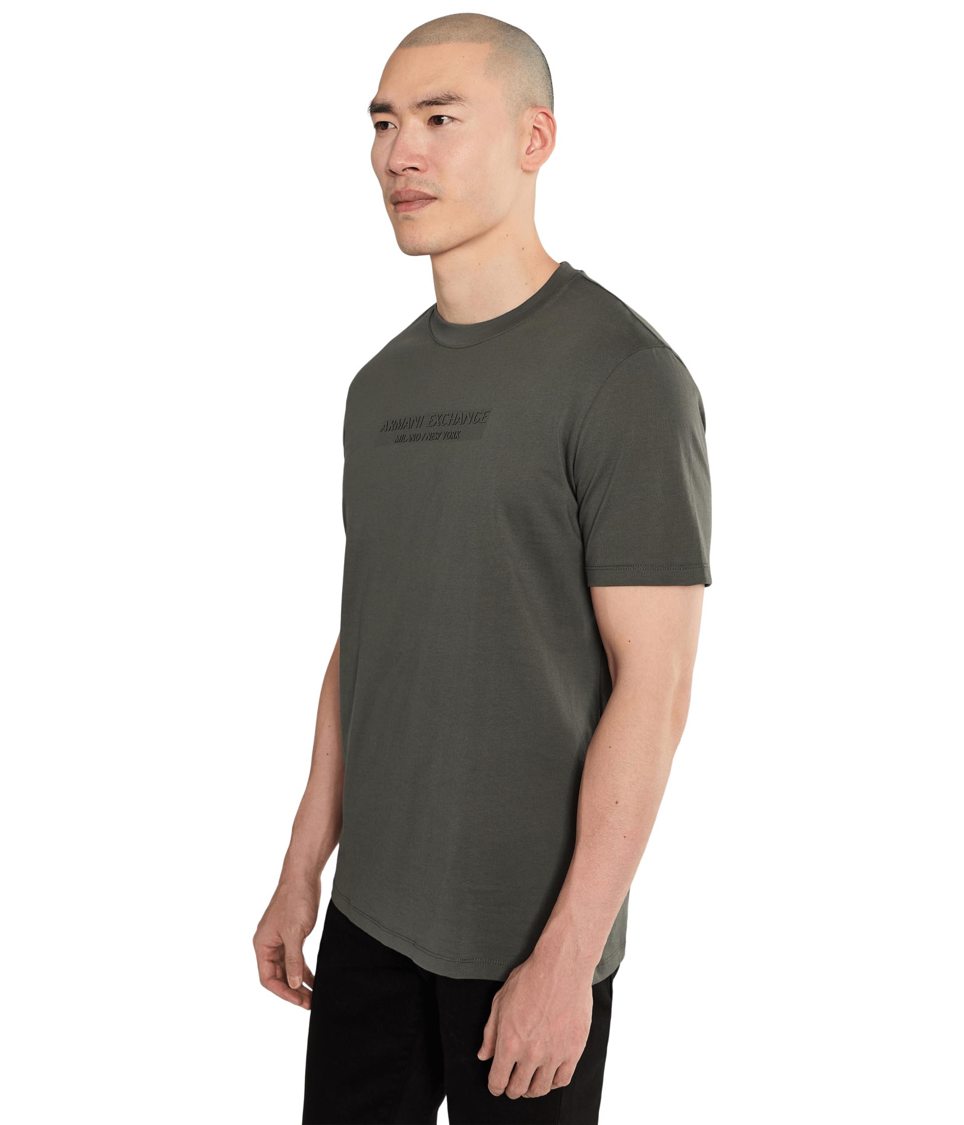 Armani Exchange Short Sleeve Front Milano-New York Logo Lettering Camiseta para Hombre