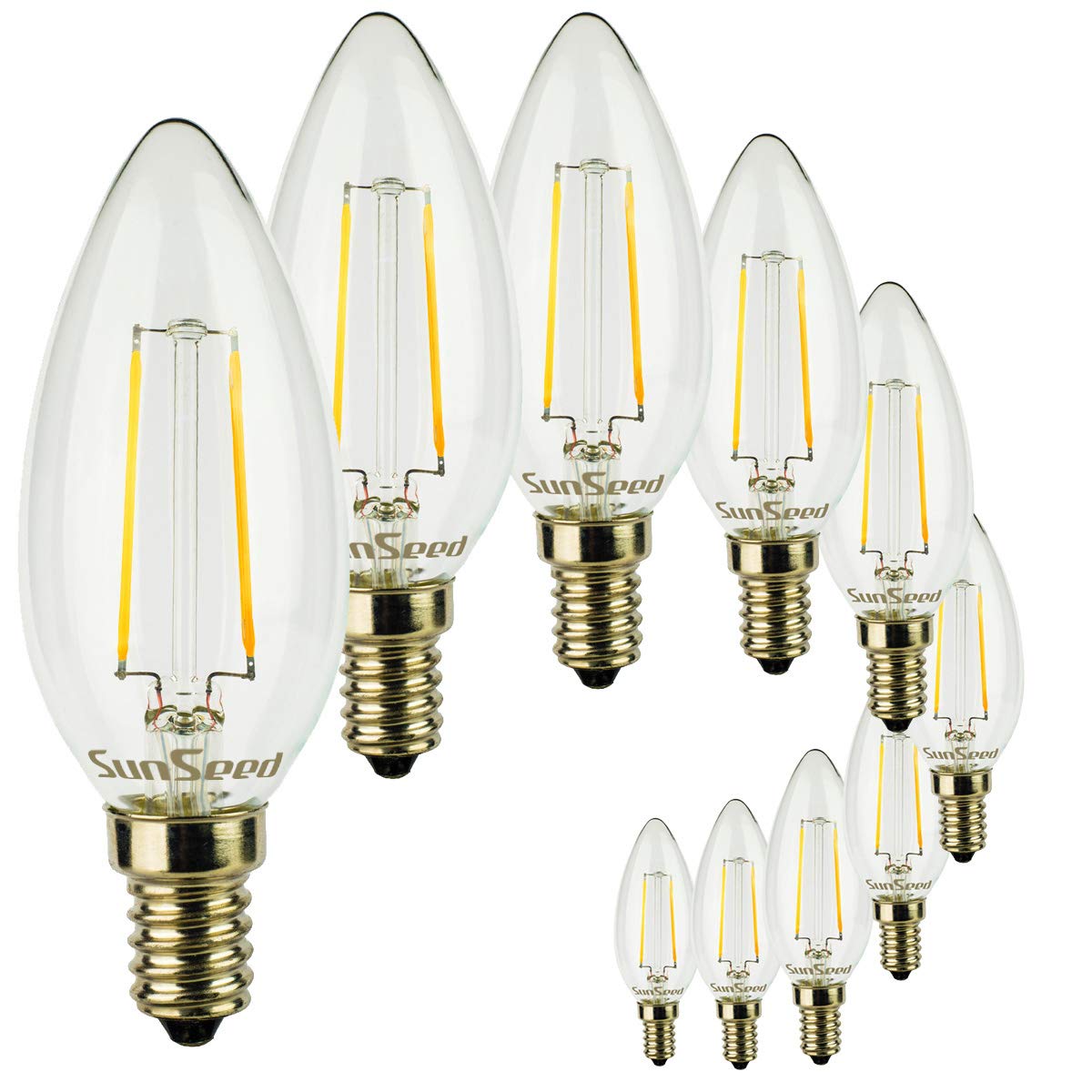 Lot De 10 Ampoules Bougie Vertes 25W E14 En Forme De Cœur - Marque SPL - Neuf