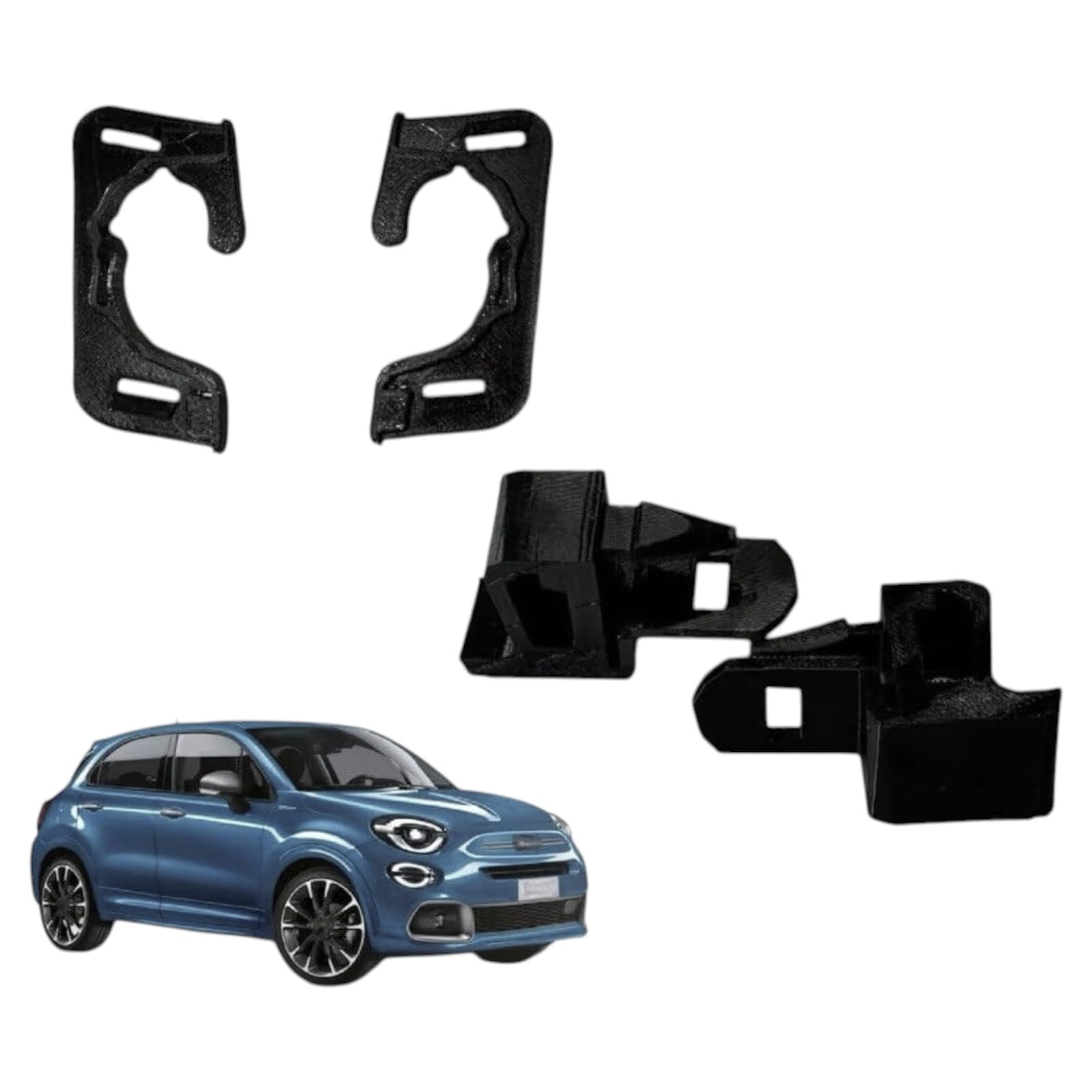 Kit Ganci + Gommini Supporto Mensola Cappelliera Baule per 500X – Coppia Rinforzata – Compatibile, Non Originale