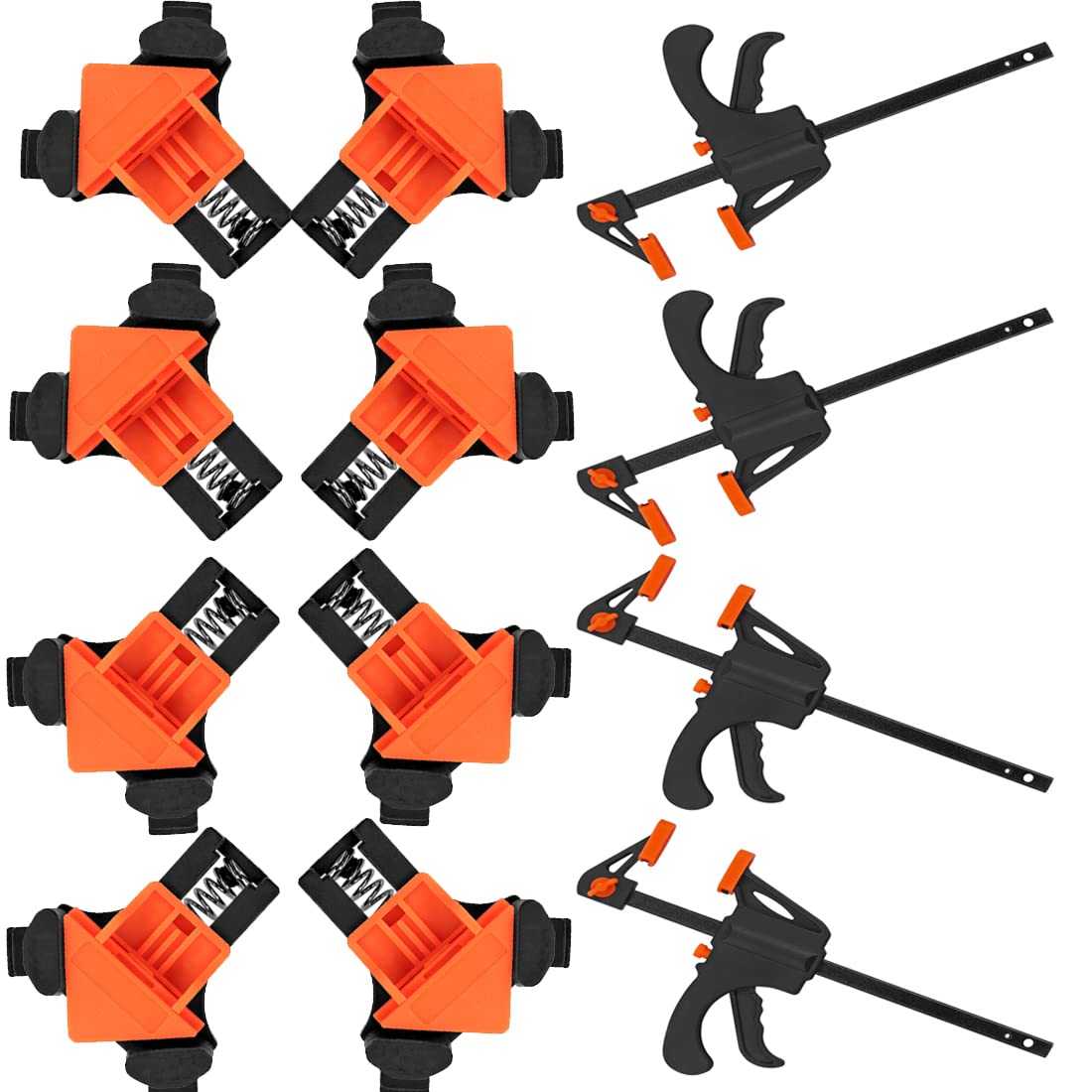 Woodworking Bar Clamp Set Kamtop Grip Clamp 4 Inch and 90 Degree Angle Corner Clamps F Ratchet Clamp Set of 12 Multifunction Angle Clamp Quick bar Clamps for Drilling Making Framing Crafting Projects