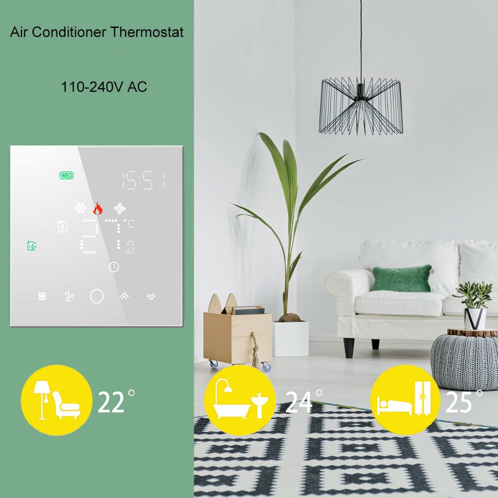 WiFi Thermostat, 2-Rohr Klimaregler, LCD-Bildschirm
