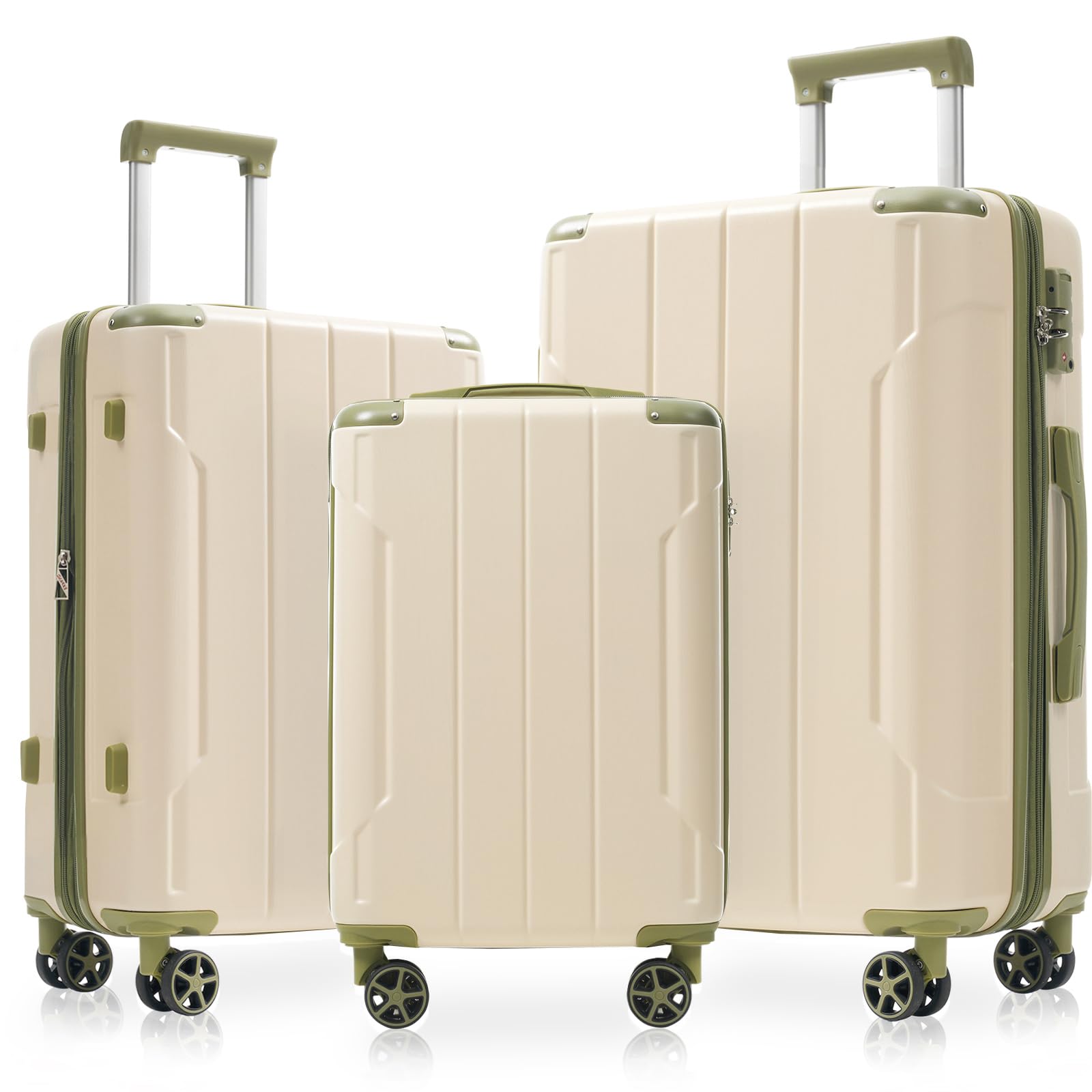 Merax Luggage Set 3 Piece Hardshell Suitcases with Spinner Wheels, TSA Lock, Lightweight Travel Luggage 20" Carry On 24" 28" Expandable Checked for