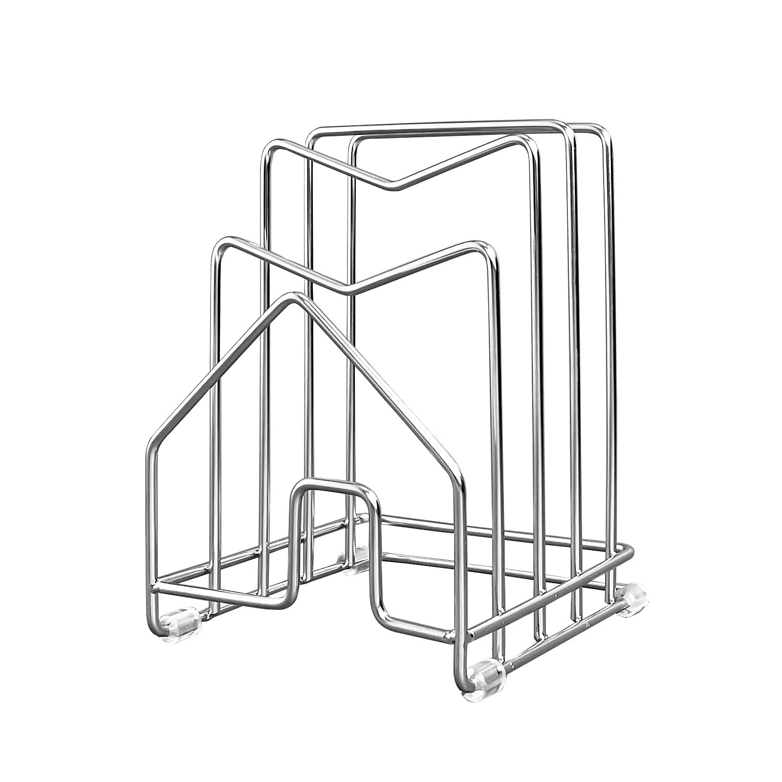 Chopping Board Rack Cutting Board Holder Inside Cabinet 304 Stainless Steel Pot Lid Organizer Under Cabinet Pot Cover Cookie Sheet Bakeware Serving Tray Cooling Rack Stand Kitchen Countertop Silver