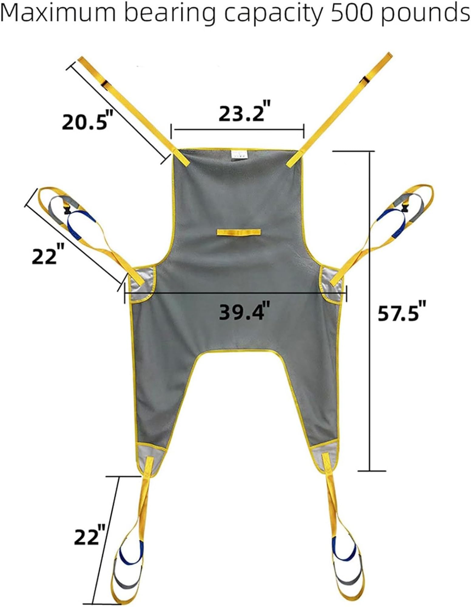 Arnés Elevación Paciente Cuerpo Completo, arnés de malla de cuatro puntos para transferencias de pacientes, arnés de elevación para transferencias y posicionamiento y elevación (Size : Medium)